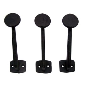 Black Button Cast Iron Wall Hooks, Wall Mounted for Hanging Coats, Purses, Towels, Hats, Decorative Wall Décor, Set of 3, 5 Inches High