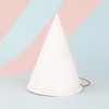 JIHUOO 30 cappelli a cono di carta bianca, per feste