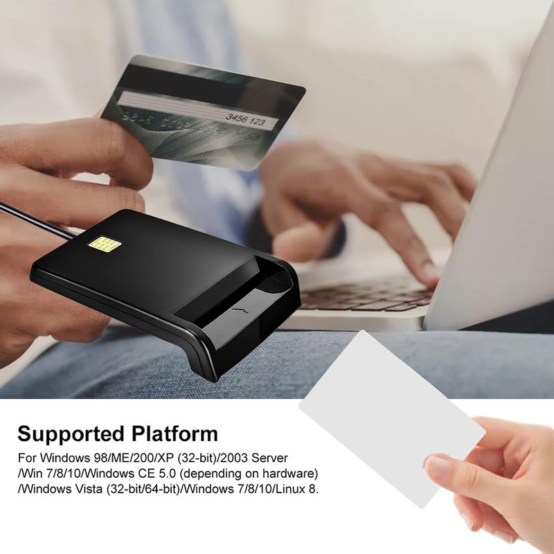 Cerioll Chip Smart Card Reader, Smart Card Reader, USB 2.0