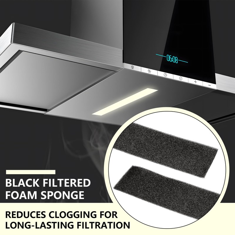 SG Store Pack of 4 Black Filter Foam 295 x