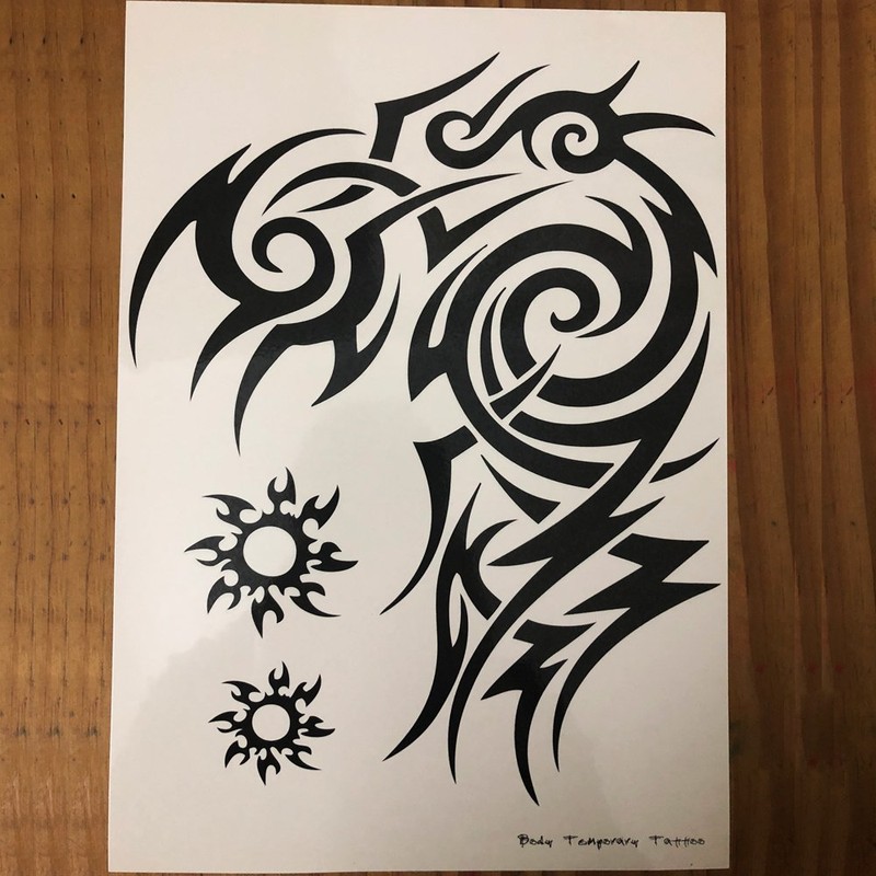 Large Tribal Temporary Tattoos, Big Totem Tattoo Stickers for Men