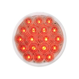 Grand General 76453 Red 4" Round Fleet 18-LED Stop/Turn/Tail Sealed Light with Clear Lens