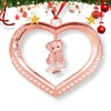 Baby's First Christmas Ornament 2023, Rose Gold Heart with Hanging