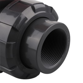 DERNORD PVC True Union Ball Valve NPT Threaded with Full Port, EPDM O-Rings, and Reversible PTFE Seats, Rated at 200 PSI (1.5 Inch NPT Threaded)