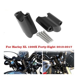 Lift Handlebar Riser 2" Rise CNC Aluminum Black 1" Handlebar Riser 50mm Handlebar Mount Extension Block For Har&Ray Sportster XL1200 XL48 48 2010+