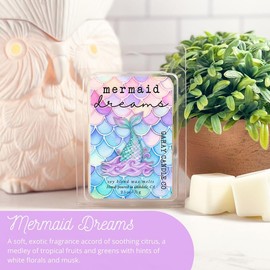 Clean Soy Blend Wax Melts Candle Decor with 50  including holiday favorite fragrances, smokeless fragrance for your home   Freshener Scented - Scent: Mermaid Dreams