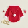 Durveency Baby Boy Girl Christmas Outfit Hooded Romper Letter Embroidered