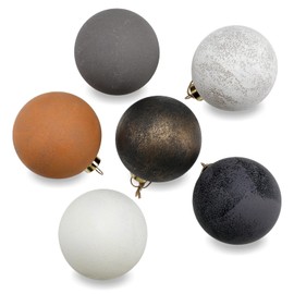 Poen 12 Pack Christmas Textured Ornaments, Textured Christmas Tree Ball Decorations Holiday Matte Ball Bulk for Holiday Wedding Party Xmas Hanging Decorations (Classic Style,2.4")