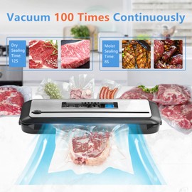 Inkbird Vacuum Sealer Machine with Starter Kit, Automatic PowerVac Air Sealing Machine for Food Preservation, Dry & Moist Sealing Modes,Built-in Cutter,Easy Cleaning Storage with Sealer Bag*5 (8"*11.8")and Bag Roll*1 (8"*79"), INK-VS01