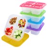 ASelected 5 Pack Snack Containers,4 Compartments Bento Snack Boxes,Reusable Bento