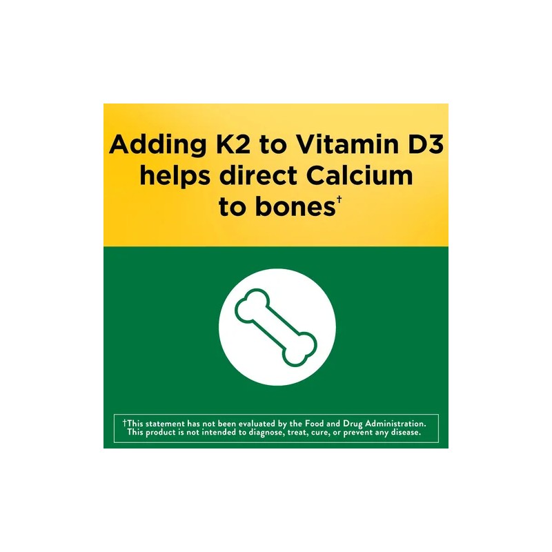 Vitamina D3 + K2 Salud Osea Nature Made 30 Tabletas