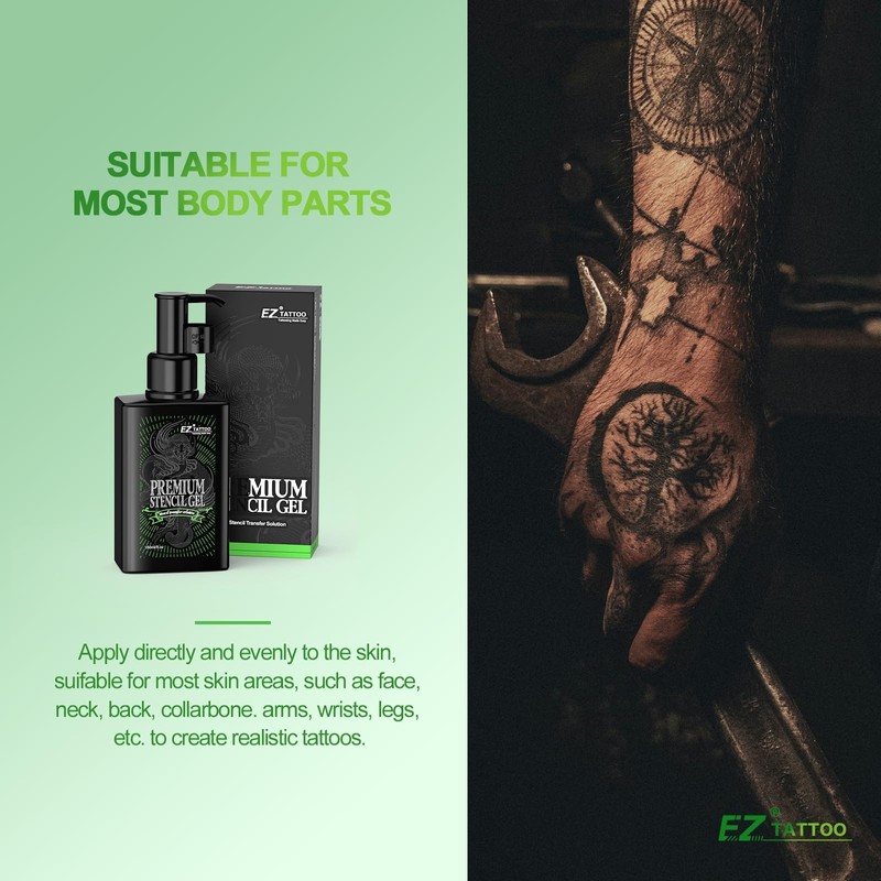 EZ Tattoo Stencil Gel - 10OZ Mild Skin-Friendly Transfer Gel,