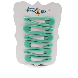 6 PCS Aqua Green hair clips Colour green Girls Hair accessorises Clips Snap Bendy Side Metal Clip x6 (Aqua Green)