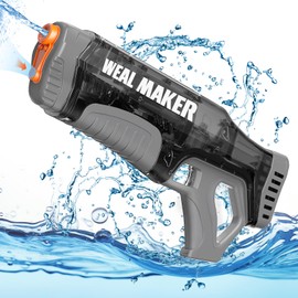 Fast Auto Suction Electric Water Gun,Full Auto 330+ Continuous Water Pistol Up to 28-32FT Range,Powerful Water Guns for Adults/Kids,IP67 Waterproof Squirt Guns (2 Batteries)