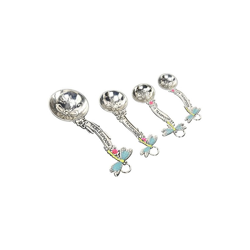 Ganz 4-Piece Set, Dragonflies Measuring Spoon, One Size, silver