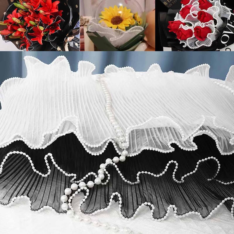 FAYADA Ruffle Yarn Floral Wrapping Mesh1 Roll Korean Style Flower