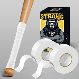 PHIXBEAR White Baseball Bat Grip Tape, 1.1mm 2 Rolls - Multi Sport Handle Tape for Golf Tennis Softball and Hockey, Enhanced Self-Fusing Silicone for Reliable Traction and Shock Absorption