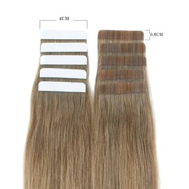 Sixstarhair Seamless Tape in Hair Extensions Made Of 100% Human Hair Beautiful Balayage Ash Brown Fading to Dirty Blonde Highlight Ash blonde Tape In Hair Extensions[B8-18-60 16inch]