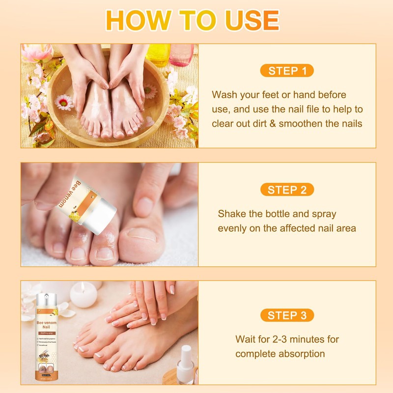 Bee Venom Nail Soothing Spray, Toe Nail Treatments for Damaged