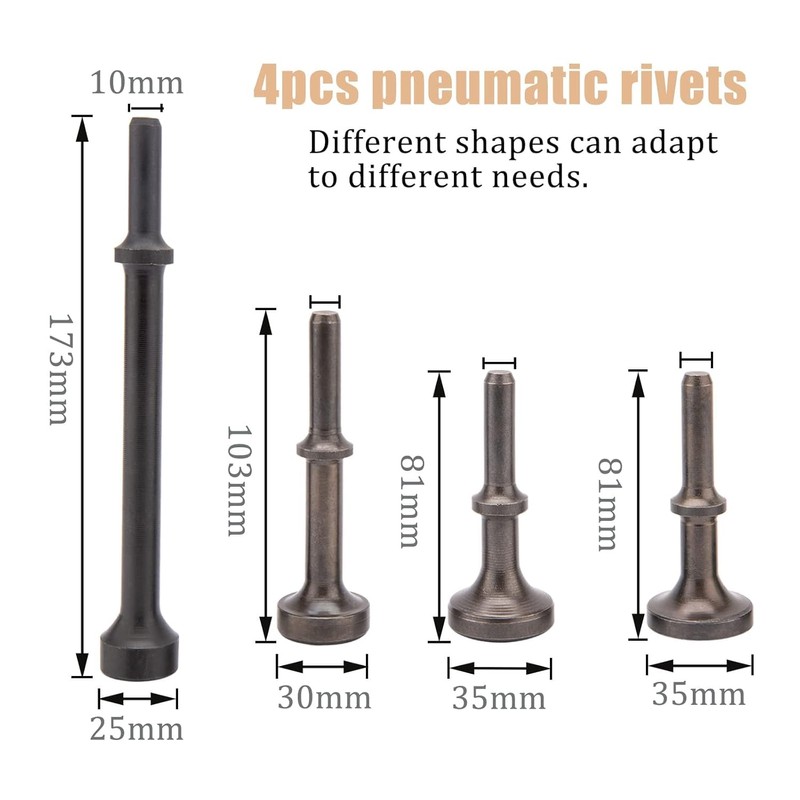 Air Hammer Bits Set, Air Hammer Smoothing Bit Set, 0.401