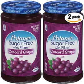 Polaner Concord Grape, Sugar Free With Fiber Preserves, 13.5oz (Pack of 2, Total of 27 Oz)