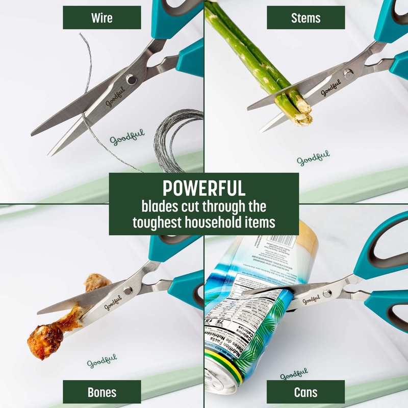 Goodful All Purpose Kitchen Shears, Heavy Duty Stainless Steel Scissors,