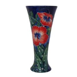 Hibiscus - 8 inch tall Crater Vase