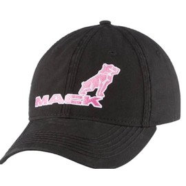 Mack Trucks Ladies Black/Pink Mack Embroidered Logo Trucker Cap/Hat