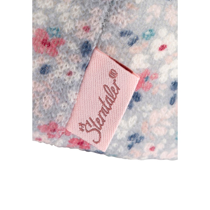 Sterntaler Girls' Beanie Scattered Flowers without, lightblue