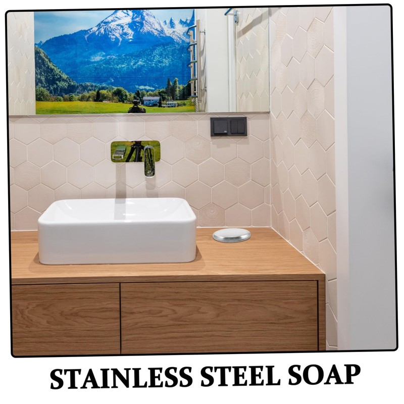 Beavorty 2pcs Oval Steel Soap Bar Stainless Steel Soap Alternative