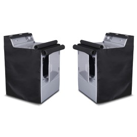 AKEfit 2 Pack Washing Machine Cover,Waterproof Dustproof Washing Cover with Zipper,Fit for Outside Top or Front Load Washer/Dryer,27"W x 26"D x 43"H-Black