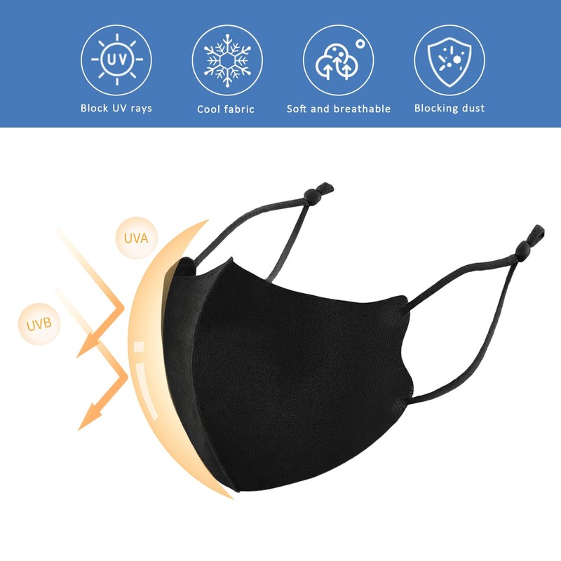 VBRHFRIF 10 Sunscreen Masks, Cotton Masks, Adjustable Protective Masks, Outdoor