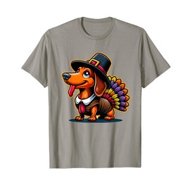 Humor Thanksgiving Turkey Weiner Dachshund Dog T-Shirt