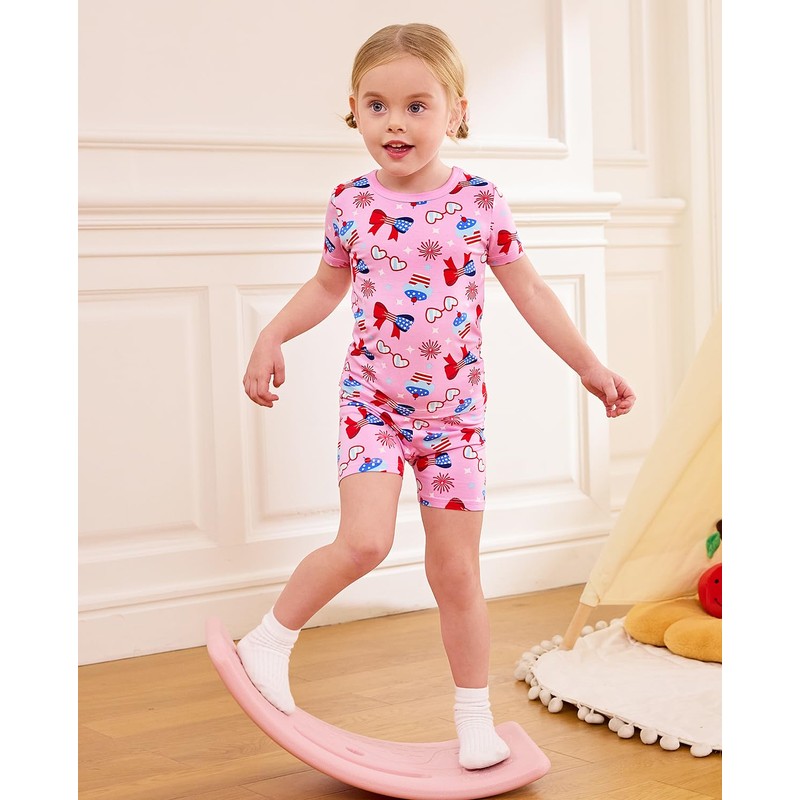 babee Reshinee Bamboo Viscose Toddler Girls Kids Pajama Sets Short