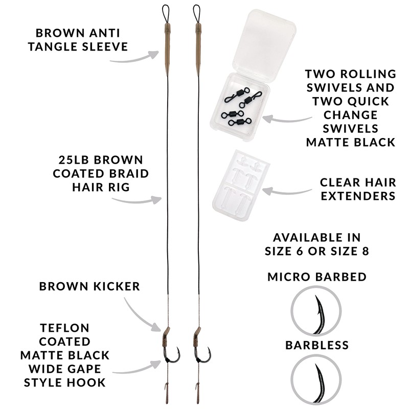 Carp On - 2 x WIDE GAPE READY RIGS Size