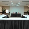PARTISKY Black Polyester Rectangle Table Skirt, 6ft x 72in, Wrinkle