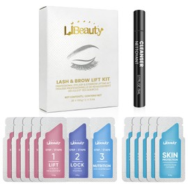 Libeauty Korean Brow Lamination Kit & Lash Lift Kit, Korea Based Lotion, 20 Pcs Sachets Individual Packets, Eyelash Perm Solution with Mild Formula - Easy to Use (Refill Set)