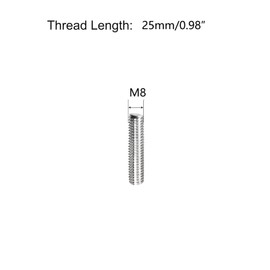 TA-VIGOR 20Pcs M8 x 25mm Fully Threaded Rod, 304 Stainless Steel Studding Rod Bar, Right Hand Threads Rods for Anchor Bolts, Clamps, Hangers and U-Bolts