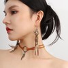 Western Necklace Earrings Set for Women Bohemian Leather Choker Necklace