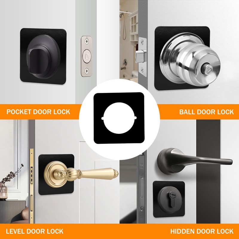 Door Knob Backing Plate Square, 2Pcs Door Knob/Deadbolt Reinforcement Plate