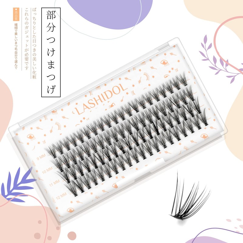 LASHIDOL Matsueku Self Partial False Eyelashes, Natural, Cluster Eyelashes, Easy,