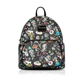 Tokidoki PU Leather Backpack Purse for Women Unicorno Laptop Backpack Shoulder Bag for Work Business Hiking (black)