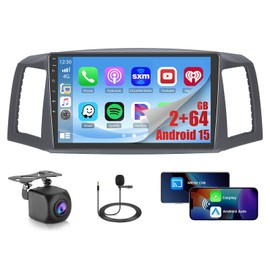 2+64GB Android 15 Car Radio for Jeep Grand Cherokee 2004-2007 (LHD) with Wireless CarPlay Android Auto, 10.1 Inch Touch Screen Car Stereo for Grand Cherokee with WiFi GPS Bluetooth EQ 26UI Rear Camera