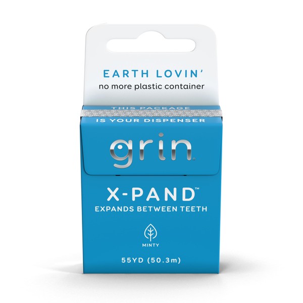 GRIN X-Pand Floss Box, Expands Between Teeth, 55 Yards (50.3m),