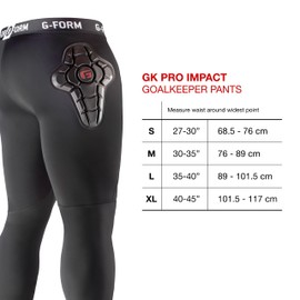 G-Form Goalkeeper Impact Pants - Padded Leggings with Compressive Base Layer - Protective Gear for Football and High Impact Sports - Breathable and Machine Washable - Small Black