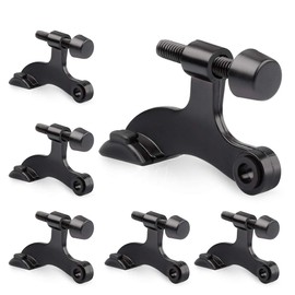 KOVOSCH 6 Pack Hinge Pin Door Stopper Black - Adjustable Heavy Duty Hinge Pin Door Stop with Black Rubber Bumper Tips