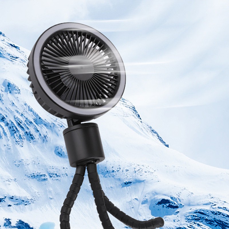 Portable Stroller Fan Handheld LED Night Night USB Rechargeable Multi