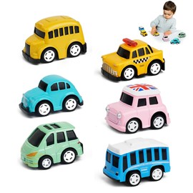 xlwen Metal Pull Back Toy Cars Pack of 6 Metal Pull Back Mini Toy Cars, Pull Back Small Cars, Car Toy Set for 3-12 Years Boys Girls, Colourful Small Gift for Children