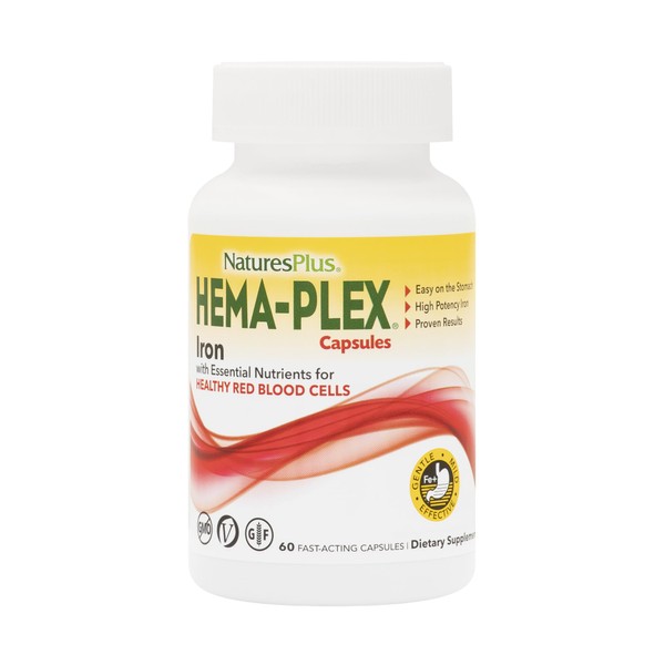 Natures Plus NaturesPlus Hema-Plex Iron - 60 Fast-Acting Capsules -