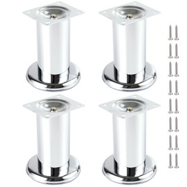 MixDora 4 x Furniture Foot Wardrobe Foot Bed Feet Couch Feet Sofa Feet Furniture Leg Base Chrome (100mm)